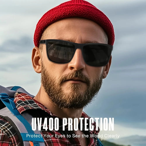 Men's black metal framed fashion sunglasses with TAC lenses, designed for day and night driving and stylish daily leisure wear.
