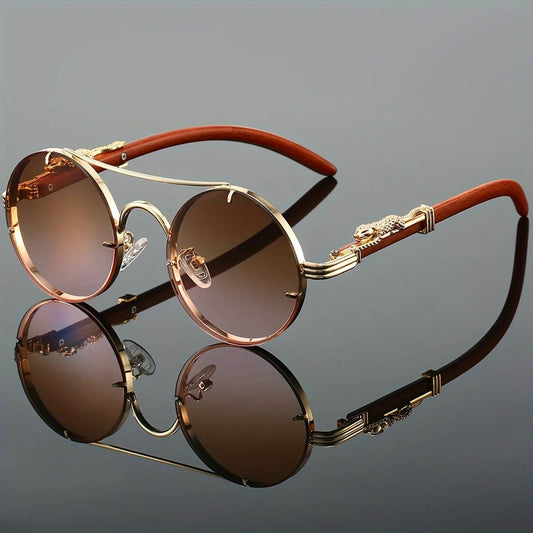 Men's black metal framed fashion sunglasses with TAC lenses, ideal for day and night driving, stylish daily leisure wear by MANDOTOS.