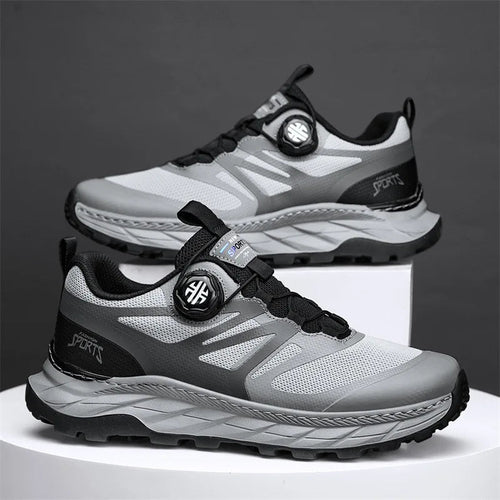 Men's breathable mesh summer running shoes and outdoor hiking sneakers by MANDOTOS INTERNATIONAL, featuring lightweight design and athletic style.