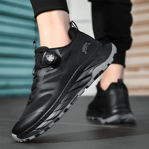 Men's breathable mesh summer running shoes and outdoor hiking sneakers by MANDOTOS INTERNATIONAL, featuring lightweight design and athletic style.