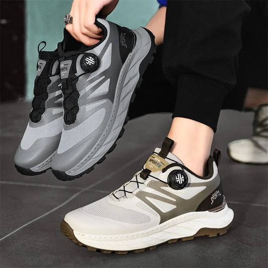 Mandotos International men's breathable mesh summer running shoes with outdoor hiking sneakers design, lightweight and supportive.