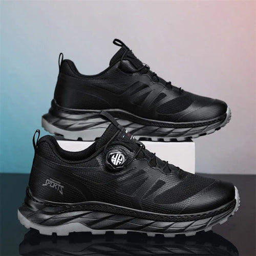 Men's breathable mesh summer running shoes and outdoor hiking sneakers by MANDOTOS INTERNATIONAL, featuring lightweight design and durable soles.