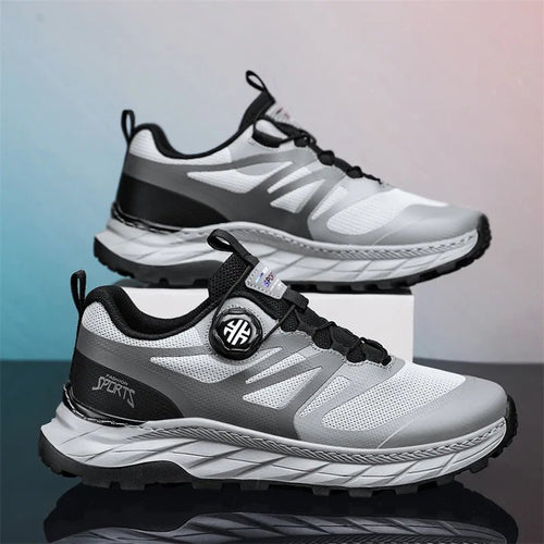 Men's breathable mesh summer running shoes and outdoor hiking sneakers by MANDOTOS INTERNATIONAL, featuring lightweight design and supportive soles.