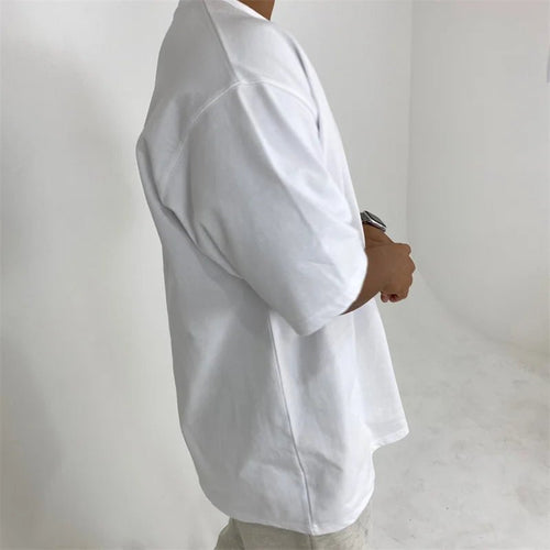 Men's cotton fitness T-shirt by Mandotos International, short sleeve summer gym tee, casual athletic wear for men.