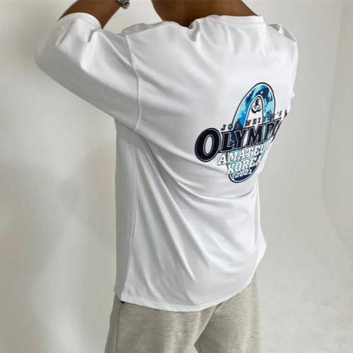 Men's cotton fitness tee by Mandotos International, short sleeve summer gym T-shirt, casual athletic top for active wear.
