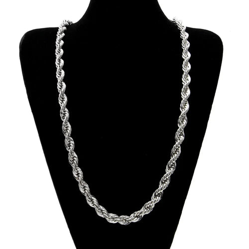 Men's Hip-Hop Gold-Plated Necklace, 1cm Twist Rope Chain, High Fashion Sense - MANDOTOS INTERNATIONAL