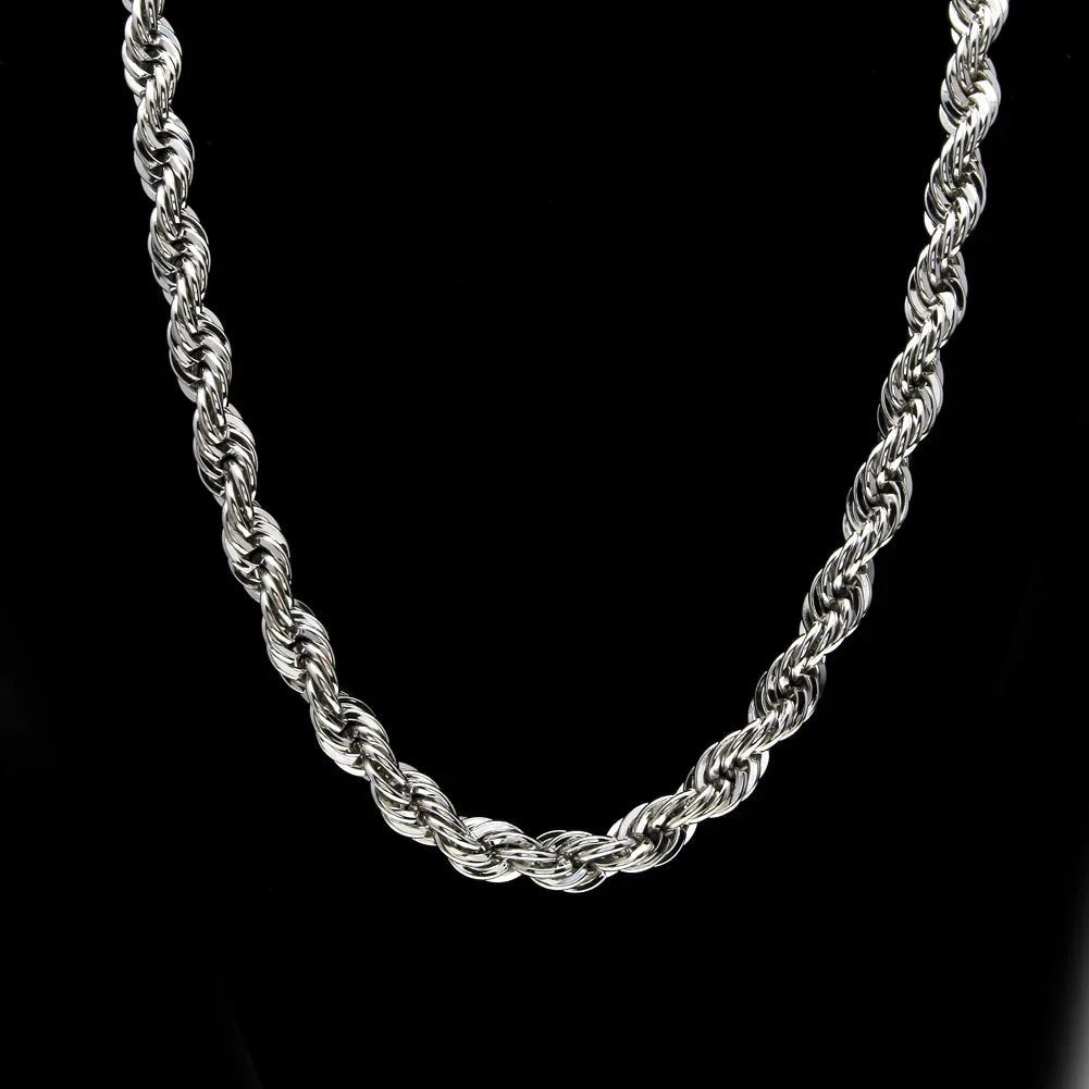 Men's Hip-Hop Gold-Plated Necklace, 1cm Twist Rope Chain, High Fashion Sense - MANDOTOS INTERNATIONAL
