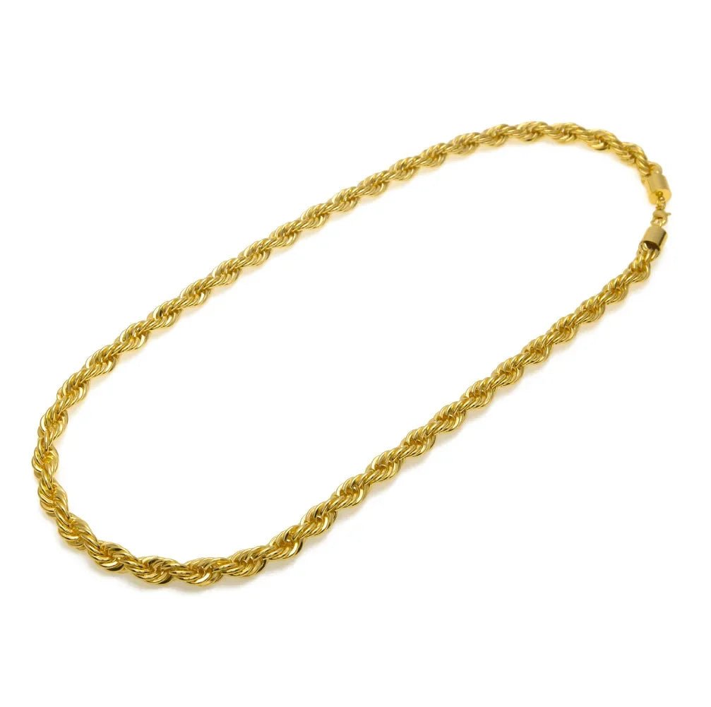 Men's Hip-Hop Gold-Plated Necklace, 1cm Twist Rope Chain, High Fashion Sense - MANDOTOS INTERNATIONAL