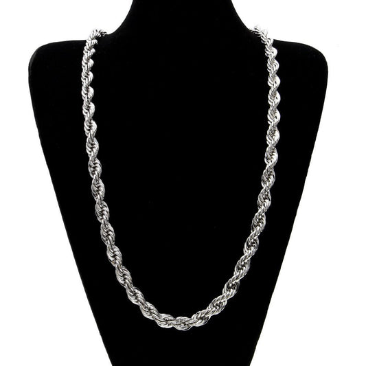 Men's Hip-Hop Gold-Plated Necklace, 1cm Twist Rope Chain, High Fashion Sense - MANDOTOS INTERNATIONAL
