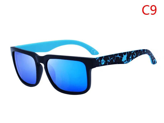 Men's polarized night vision driving sunglasses by MANDOTOS INTERNATIONAL, Viahda V5089, with dark tinted lenses for improved night visibility.
