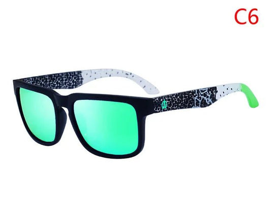 Men's polarized night vision driving sunglasses by MANDOTOS INTERNATIONAL, Viahda V5089, with dark tinted lenses for enhanced nighttime visibility.