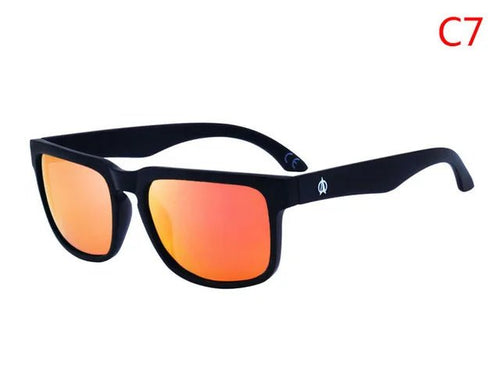 Men's polarized night vision driving sunglasses by MANDOTOS INTERNATIONAL, Viahda V5089, with dark tinted lenses for enhanced nighttime visibility.