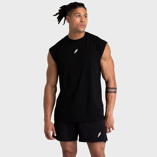 Men's quick-drying sleeveless fitness shirt, summer mesh basketball tank top by MANDOTOS INTERNATIONAL, featuring breathable athletic fabric.