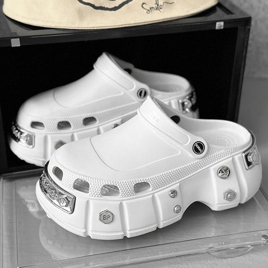 Men's rivet design beach sandals by MANDOTOS INTERNATIONAL with sturdy straps, available in sizes 36 to 45.