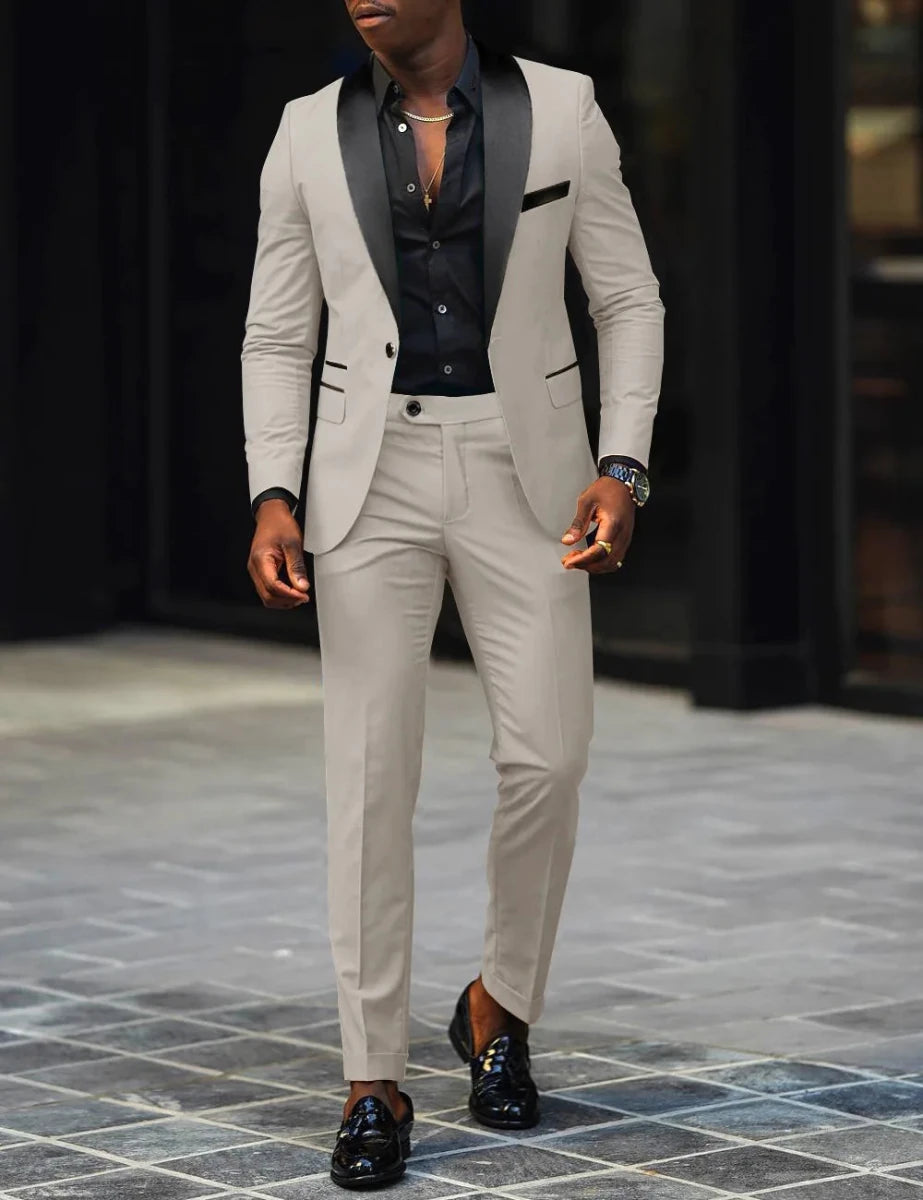 Men's Slim-fit Business Casual Suit Jacket & Trousers - MANDOTOS INTERNATIONAL