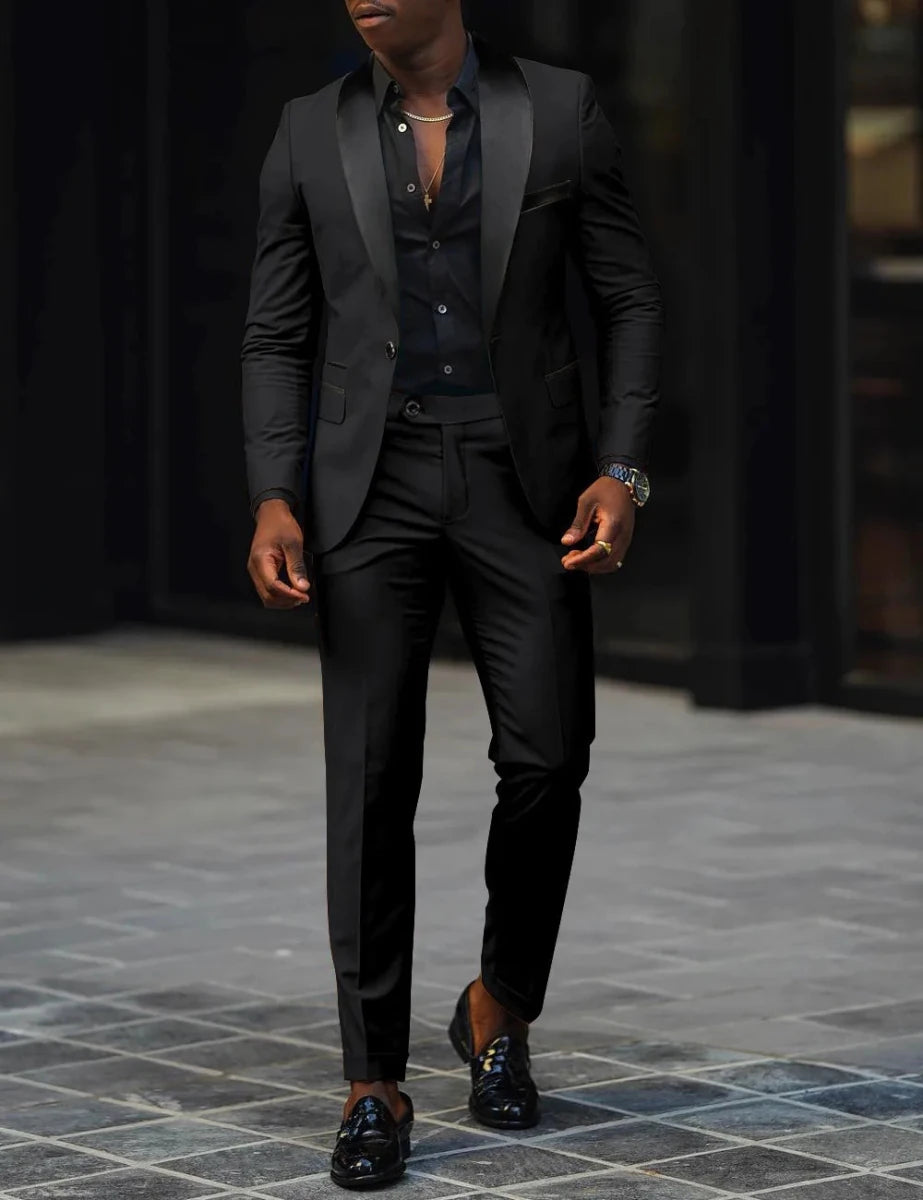 Men's Slim-fit Business Casual Suit Jacket & Trousers - MANDOTOS INTERNATIONAL