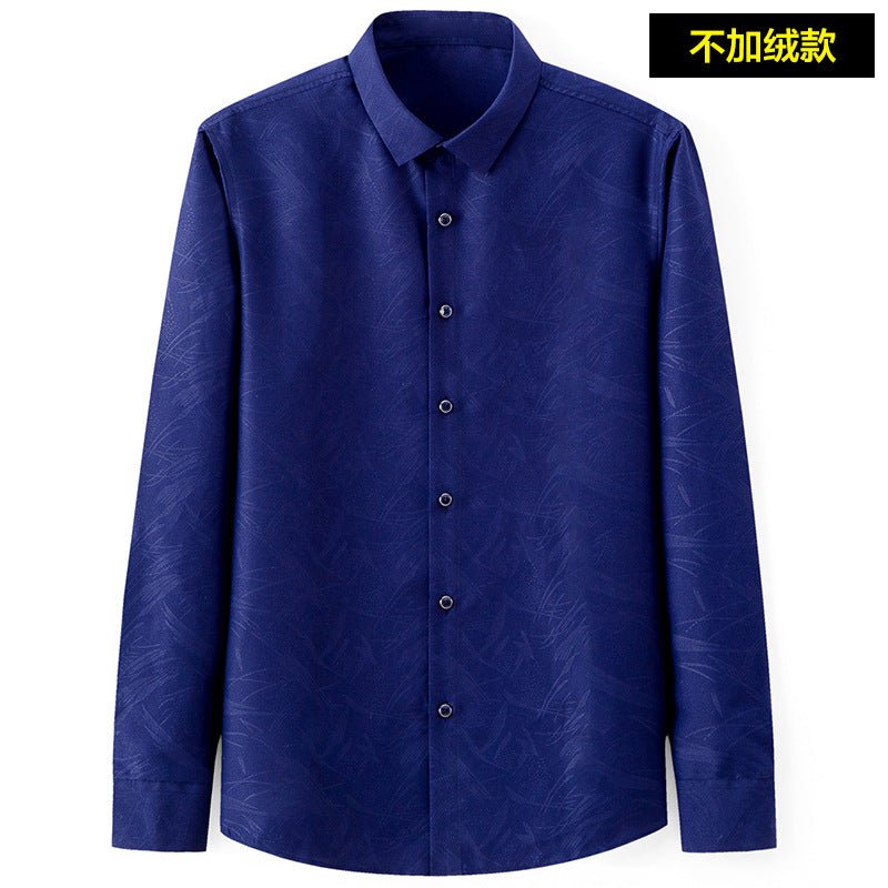 Men's Slim-Fit Business Printed Long-Sleeve Shirt - MANDOTOS INTERNATIONAL