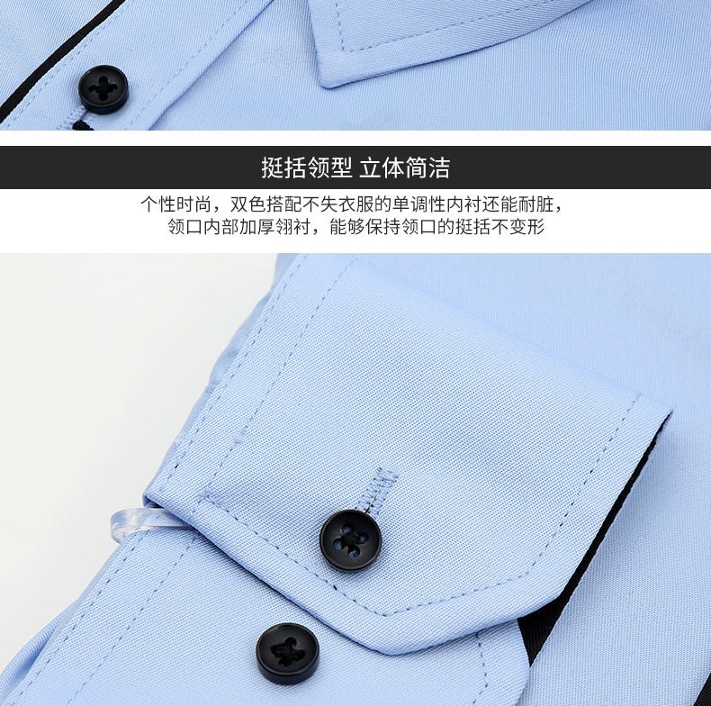 Men's Slim-Fit Business Printed Long-Sleeve Shirt - MANDOTOS INTERNATIONAL