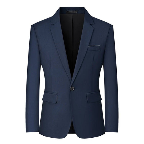 Men's slim fit travel blazer by MANDOTOS INTERNATIONAL, lightweight suit jacket with tailored fit and sleek design.