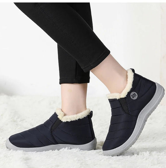 Men's waterproof winter snow boots by MANDOTOS INTERNATIONAL, outdoor work shoes, plus size, durable and warm for cold weather.