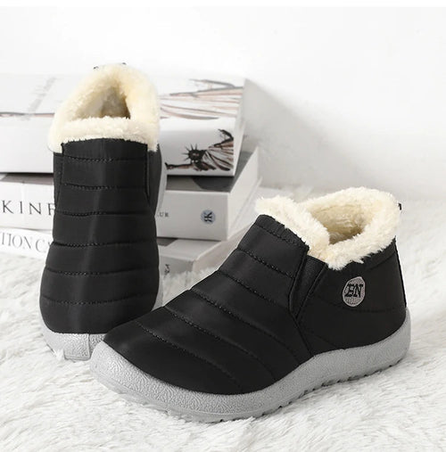Men's waterproof winter snow boots by MANDOTOS INTERNATIONAL, outdoor work shoes with sturdy soles and plus-size fit.