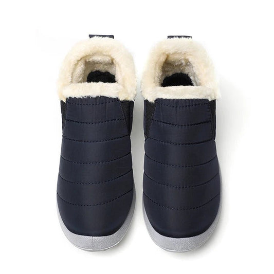 Men's waterproof winter snow boots from MANDOTOS INTERNATIONAL, outdoor work shoes with rugged soles, plus size available.