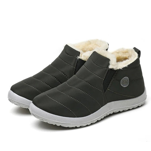 Men's waterproof winter snow boots by MANDOTOS INTERNATIONAL, outdoor work shoes with sturdy soles and plus-size fit.