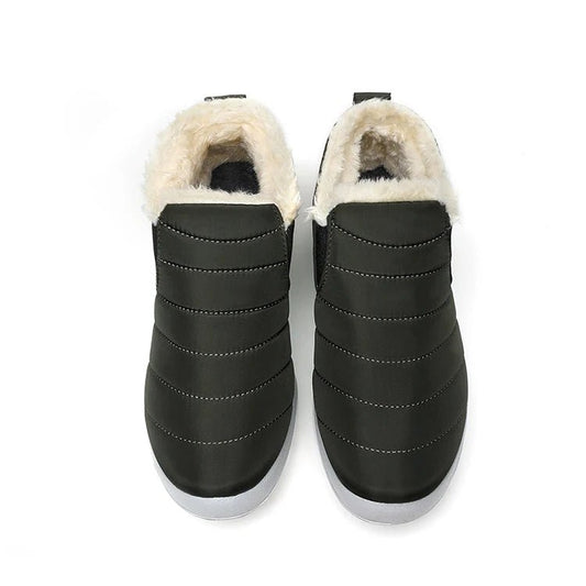 Men's winter snow boots by MANDOTOS INTERNATIONAL, waterproof outdoor work shoes in plus size, sturdy and warm for cold weather.