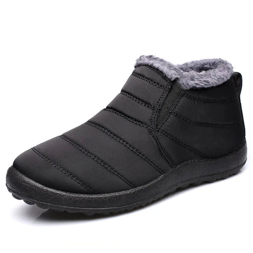 Men's waterproof winter snow boots by Mandotos International, outdoor work shoes in plus size with rugged grip and insulated design.