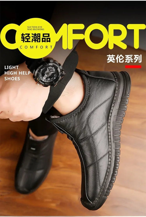 Men's winter waterproof non-slip platform work boots by MANDOTOS INTERNATIONAL, size 38-48, with rugged sole and sturdy design.
