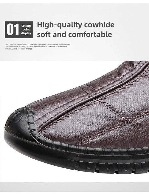 Men's winter waterproof non-slip platform work boots by MANDOTOS INTERNATIONAL, size 38-48, with sturdy sole and secure fit.