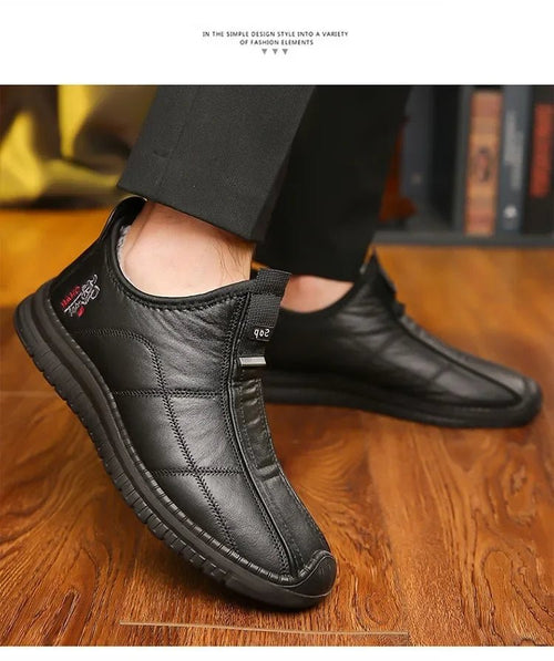 Men's winter waterproof non-slip platform work boots by MANDOTOS INTERNATIONAL, size 38-48, with sturdy sole and durable design.