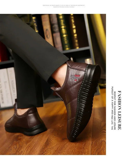 Men's winter waterproof non-slip platform work boots by MANDOTOS INTERNATIONAL, size 38-48, featuring sturdy sole and rugged design.