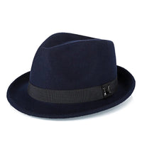 Men Winter Thick Warm Felt Fedora Hats Wool Gentleman Jazz Cap Homburg Male Classical Narrow Brim Top Hat - MANDOTOS INTERNATIONAL