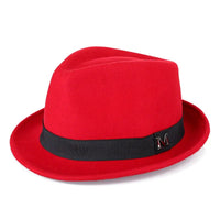 Men Winter Thick Warm Felt Fedora Hats Wool Gentleman Jazz Cap Homburg Male Classical Narrow Brim Top Hat - MANDOTOS INTERNATIONAL