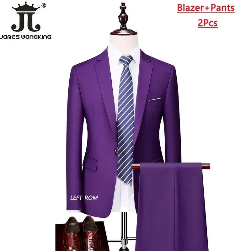 Mens 3-Piece Business Suit Set: Jacket, Vest, Pants - Various Sizes & Colors - MANDOTOS INTERNATIONAL