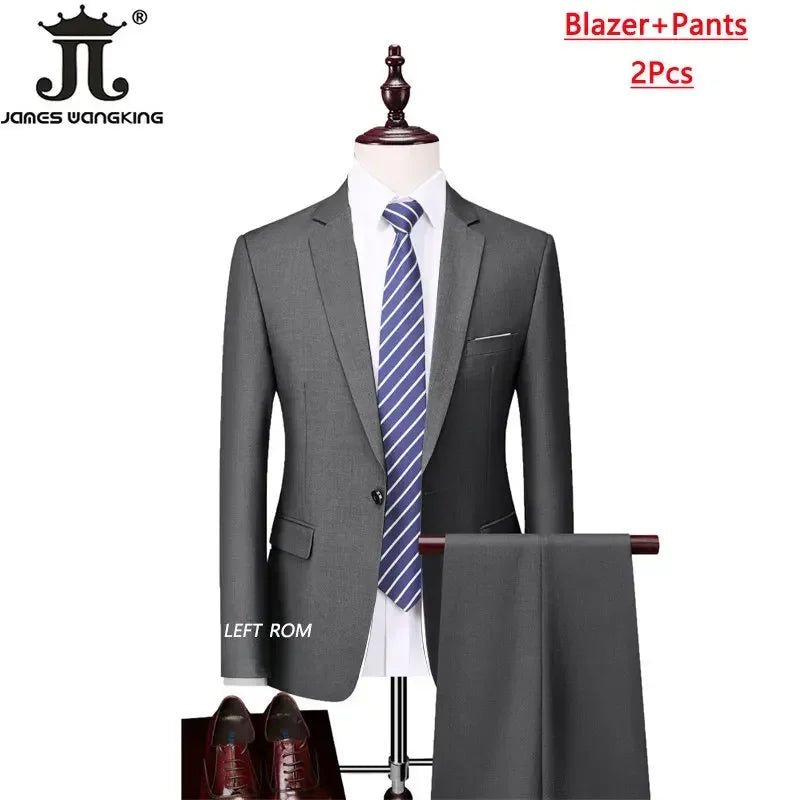 Mens 3-Piece Business Suit Set: Jacket, Vest, Pants - Various Sizes & Colors - MANDOTOS INTERNATIONAL