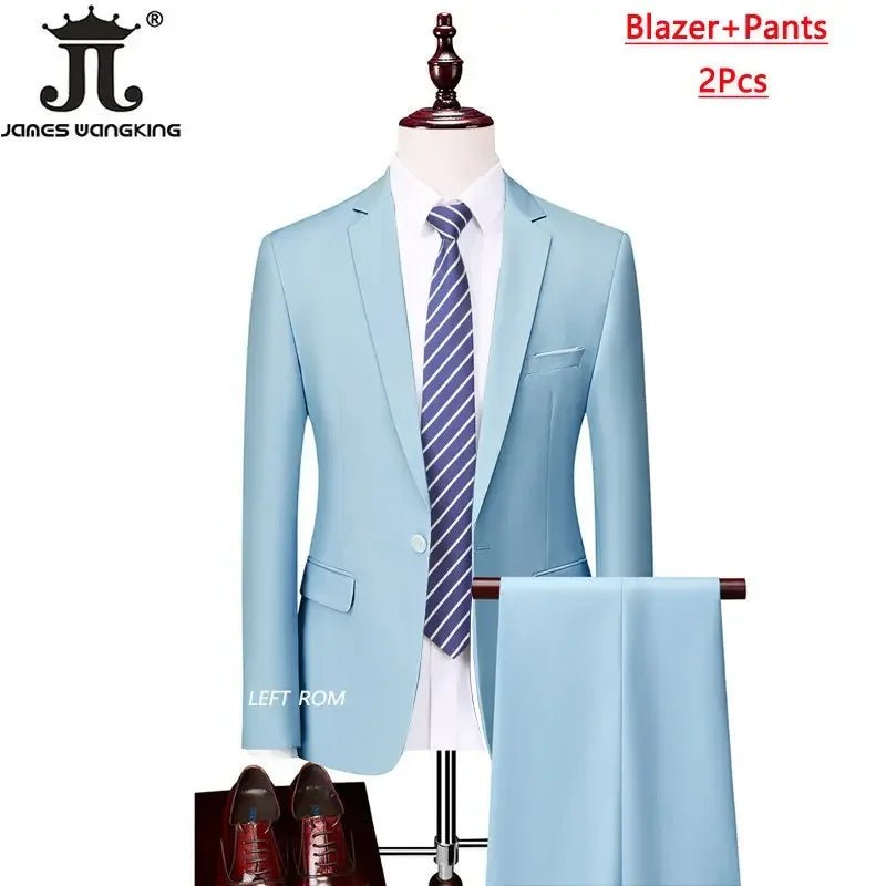Mens 3-Piece Business Suit Set: Jacket, Vest, Pants - Various Sizes & Colors - MANDOTOS INTERNATIONAL