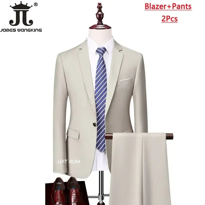 Mens 3-Piece Business Suit Set: Jacket, Vest, Pants - Various Sizes & Colors - MANDOTOS INTERNATIONAL