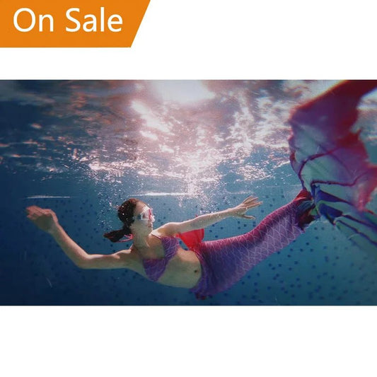 Mandotos International mermaid skin tail costume swimsuit with quick-dry material, featuring a realistic mermaid fin design.