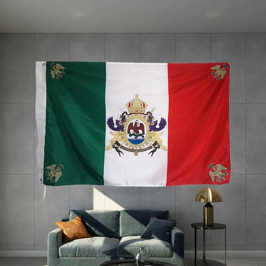 Mexican flag outdoor advertising banner for party decoration by MANDOTOS INTERNATIONAL, featuring vibrant national colors and design.