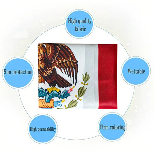 Mexican flag outdoor advertising banner with vibrant colors, ideal for party decoration and celebration events.