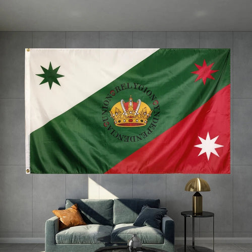 Mexican flag outdoor advertising banner by MANDOTOS INTERNATIONAL, featuring vibrant colors for party decoration and event display.