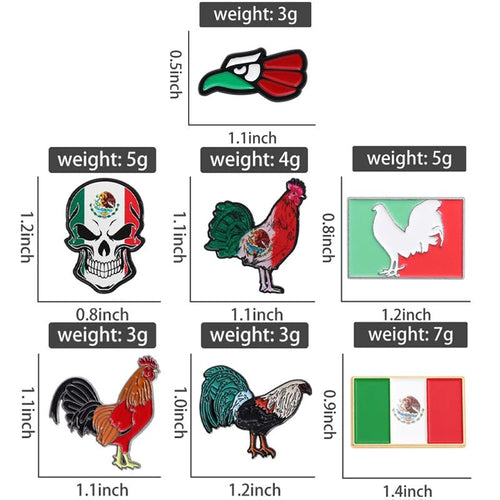 Mexico flag hat pin by MANDOTOS INTERNATIONAL, retro enamel badge with metal accents, decorative jewelry for baseball caps and accessories.