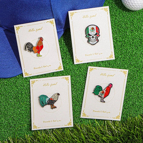 Mexico flag hat pin by MANDOTOS INTERNATIONAL, a retro enamel brooch with metal badge design, perfect for baseball caps and decorative jewelry.