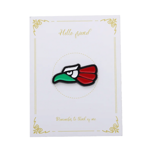 Mexico flag hat pin by MANDOTOS INTERNATIONAL, a retro enamel badge with metal design, ideal for baseball caps and decorative jewelry.