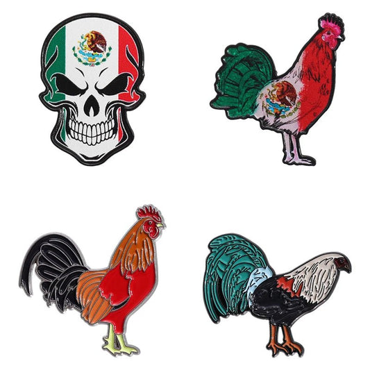 Mexico flag hat pin by MANDOTOS INTERNATIONAL, a retro enamel metal badge for baseball caps, decorative jewelry, and gifts.