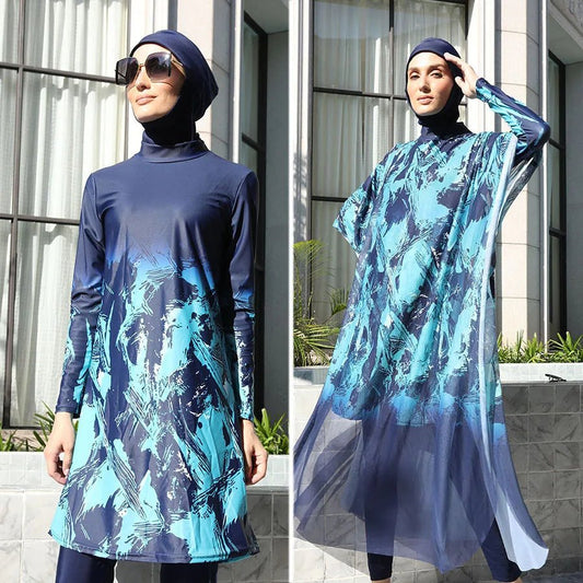 Mandotos International modest Muslim burkini with full coverage, stylish design, and functional swimwear for middle-aged women.
