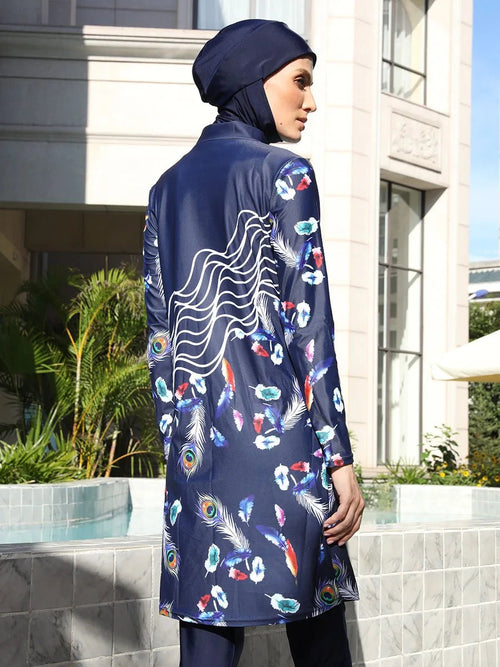Mandotos International modest Muslim burkini with full coverage, stylish design, and functional swimwear for middle-aged women.