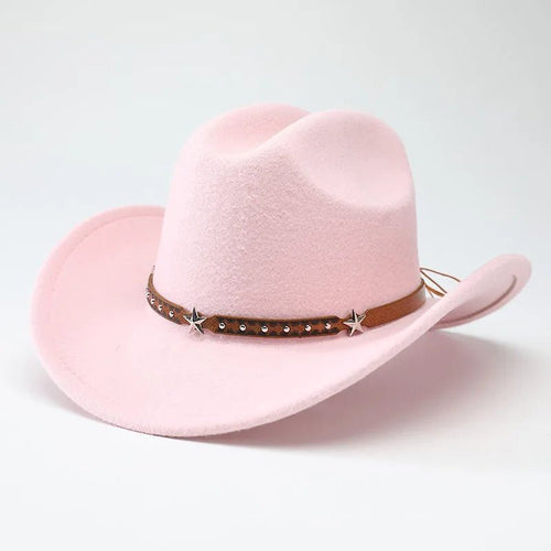 New denim hats for men and women, Western cowboy hats, five pointed star belt hats, soft woolen hats - MANDOTOS INTERNATIONAL